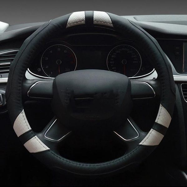 

steering wheel covers car cover genuine leather universal volant breathable non-slip funda volante coche accessoires personality