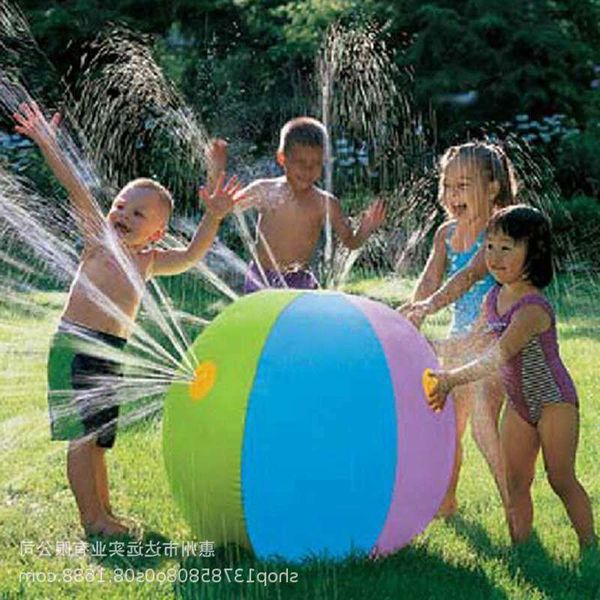 

custom made inflatable pvc water spray beach ball lawn children's interactive toy