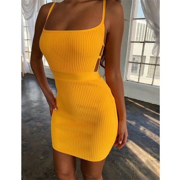 

casual dresses women pack hip dress solid color sleeveless bandage slim ladies fashion mini summer vestidos, Black;gray