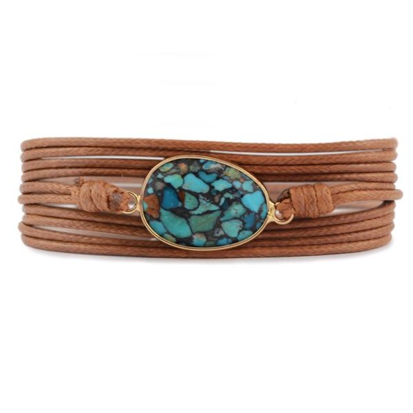 

tennis black copper turquoises bracelet for women men friendship non-leather wrap adjustable bohemian, Golden;silver
