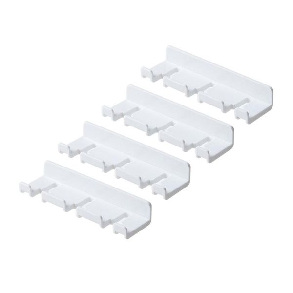 

hooks & rails 4pcs punching multi-function wall storage for power plugs (white)