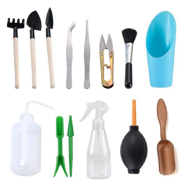 

14pcs garden transplant seedling tool potted bonsai fertilizer drilling device household planting elements planters & pots