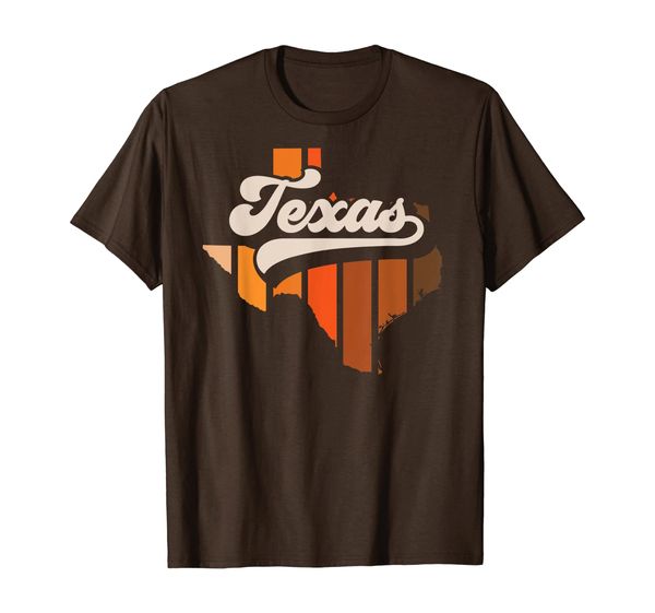 

Texas Vintage Retro 70s Style Stripe State Silhouette T-Shirt, Mainly pictures