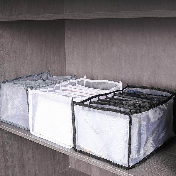 

storage drawers dormitory closet organizer for socks home separated underwear box 7 grids jeans bra foldable drawer