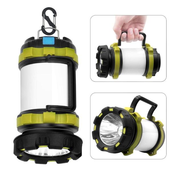 

portable lanterns 8000 lumen usb rechargeable led torch camping lantern water resistant outdoor search for fish hunt searchlight