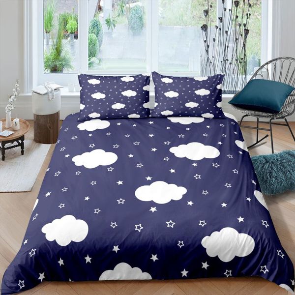 

bedding sets cartoon clouds 3d set king size lightweight duvet cover and pillowcase home textiles 2/3pcs for bedroom decor