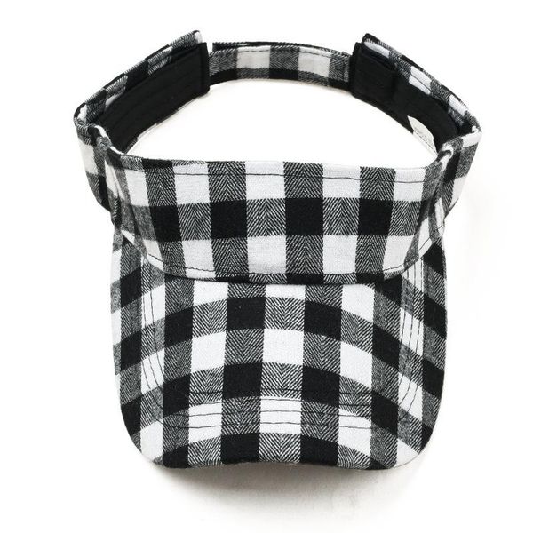 

visors vintage design irish plaid women's sun visor cap men hats white black red yellow cotton fabric, Blue;gray
