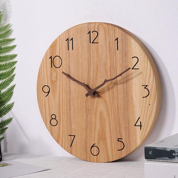 

nordic simple wall clock creative digital wooden vintage silent living room reloj de pared home decor db60bg clocks