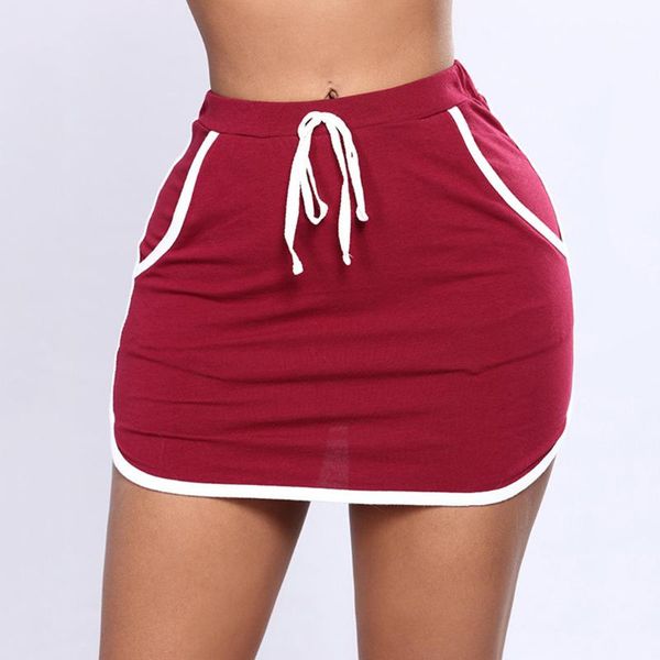 

skirts lace up women vintage cross zipper split mini skirt high waist bodycon short pencil office lady saia, Black