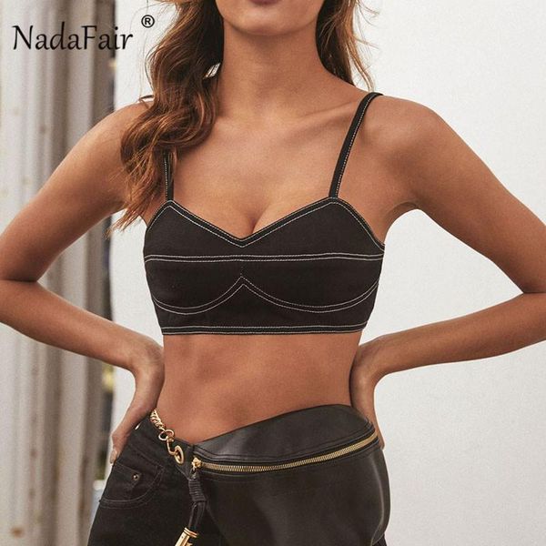 

women's tanks & camis nadafair summer crop streetwear zipper sleeveless tank women 2021 black festival clothing lady, White