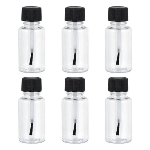

6pcs 20ml transparent nail polish bottles dispenser storage & jars