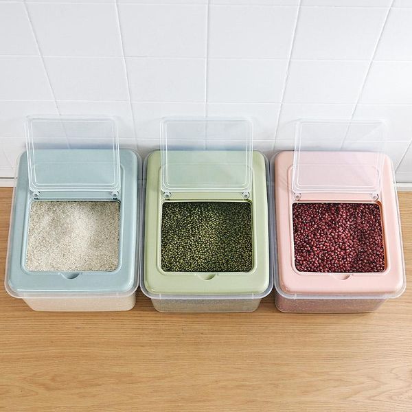 

storage boxes & bins europe plastic rice box organizador de maquiagem moisture proof seal 10kg rectangle glossy eco-friendly