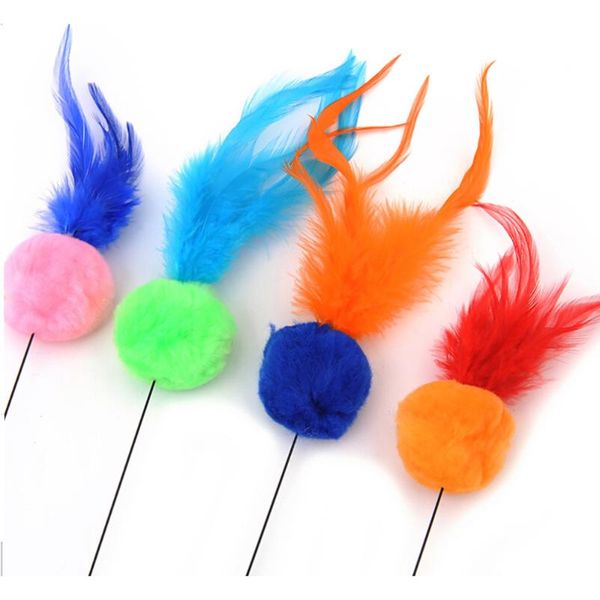 

kitten fun toys rod with bell and feather for cat teaser interactive drop pet product #xcat
