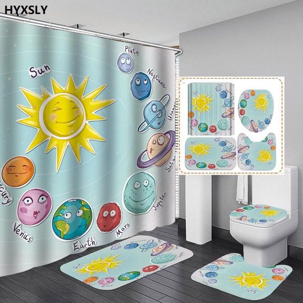 

shower curtains curtain and mat set planet star galaxy pattern waterproof polyester fabric for bathroom home use decor 180cm screen cover