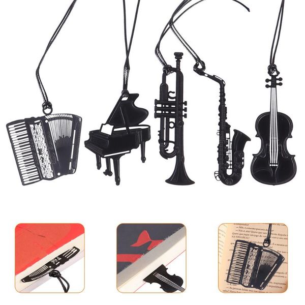 

5pcs creative musical instruments metal decorative book page markers bookmark