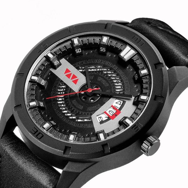 

wristwatches casual sport watches for men's sports belt waterproof calendar watch leather fashion man chronograph wristwatch reloj homb, Slivery;brown