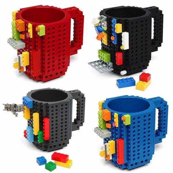 

mugs 350ml creative milk mug coffee cup build-on brick cups drinking water holder building blocks design birthday gifts