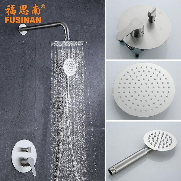 

premium bathroom shower set 304 stainless steel in-wall concealed nozzle sets