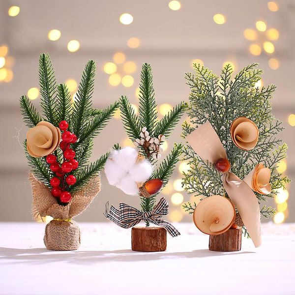 

christmas decorations mini tree ornaments festive supplies tablefor gift
