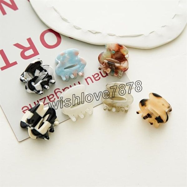 

women acetate crab barrettes fashion hairstyle mini hair claw leopard small hairclip pin for girl hair accessories headdress, Golden;silver