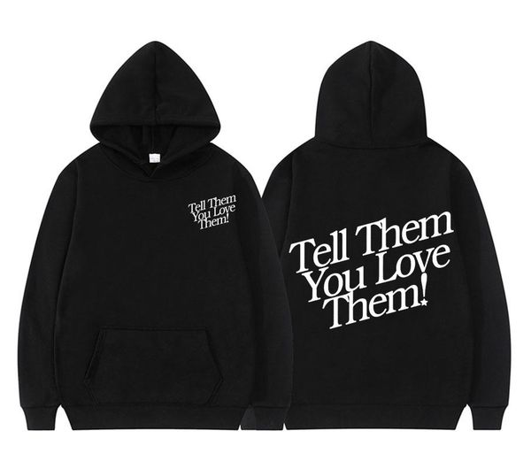 

men's hoodies & sweatshirts thell them you love hoodie harajuku letter print regular men women fashion sweatshirt autumn winter streetw, Black
