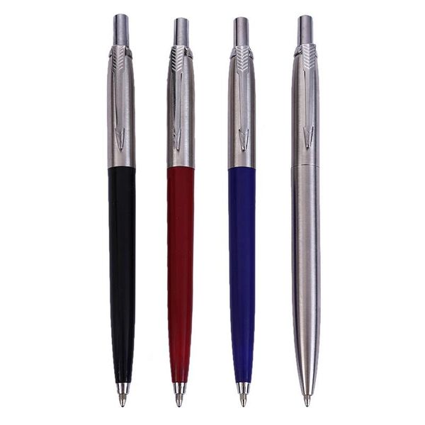

metal push-type ballpoint pen 0.7mm oil black ink signing office stationery school gift pens, Blue;orange