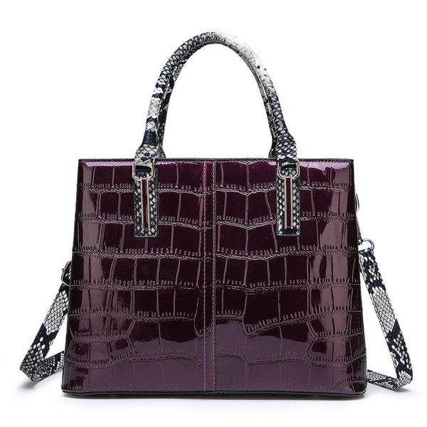 

evening bags crocodile women tote real patent leather handbag luxury designer ladies retro shoulder purse big bag female 2021 c950