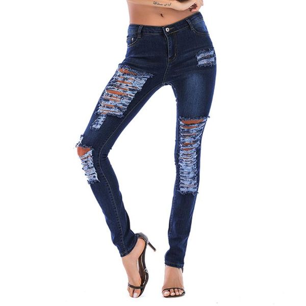

women's jeans jaycoain style womens skinny pencil pants high waisted zipper pocket casual women 2021 fashion woman, Blue