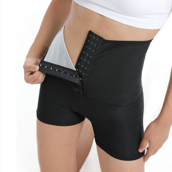 

women's shapers body shaper pants sauna sweat effect slimming fitness short shapewear workout gym leggings, Black;white