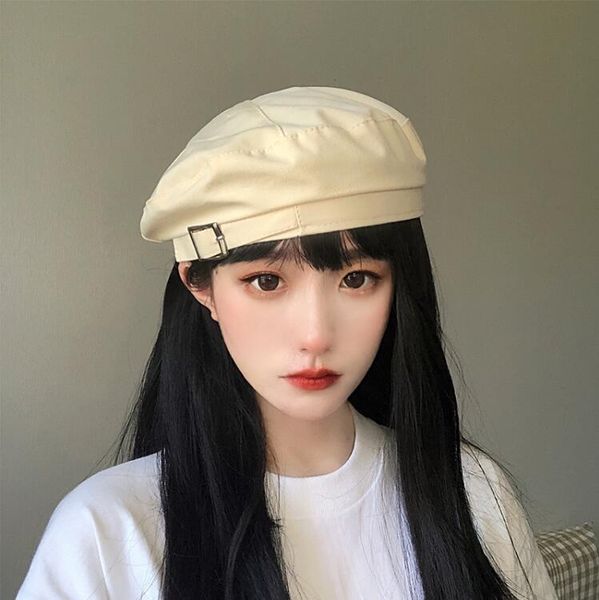 

very nice season's new women's spring and summer japanese beret berets haps caps dmlm039a fashion net celebrity retro art painter, Blue;gray