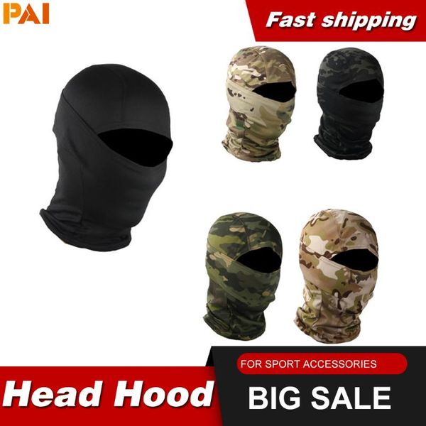 

cycling full face cover winter neck head warmer bike windproof bandana scarf camouflage military hunting tactical balaclava caps & masks, Black