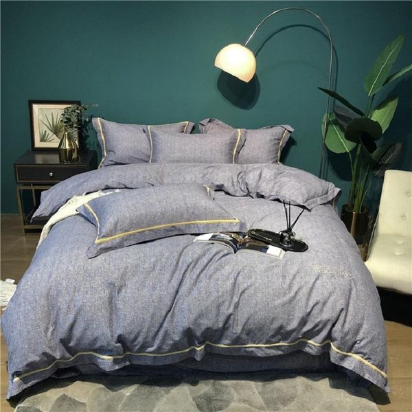 

bedding sets nordic style brushed cotton 4pcs set light luxury simple 60 long-staple spring autumn winter duvet cover 1.5m bed