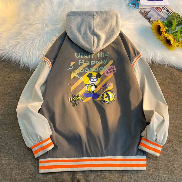 

men's jackets autumn men's baseball jackets casual color shreds of cartoons bomber jacket hip hop oversized retro cloting zll3, Black;brown
