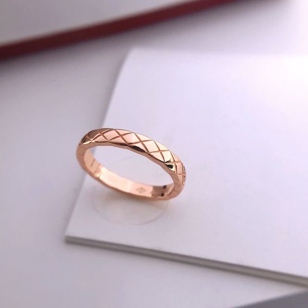 

rose gold womens love ring with rhombus pattern design rings silver for wedding valentines day lover gift
