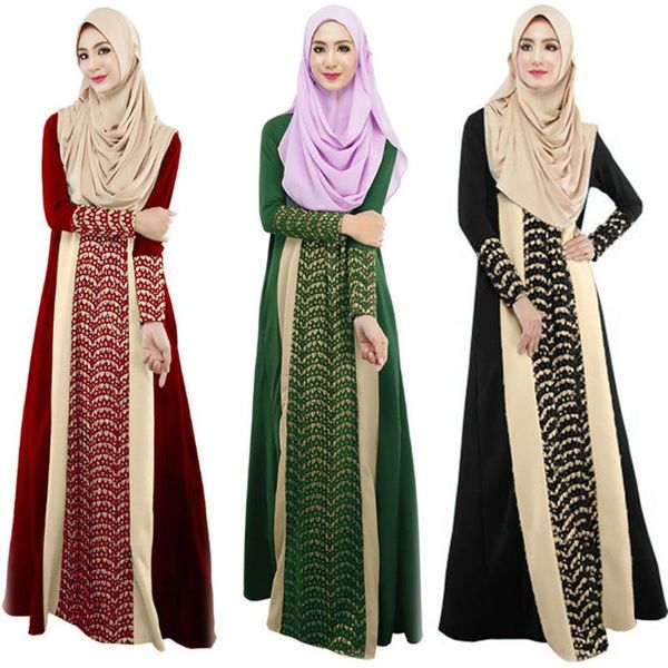 

ethnic clothing ramadan kaftan dubai abaya turkey muslim women long maxi dress patchwork gown islam vestidos, Red