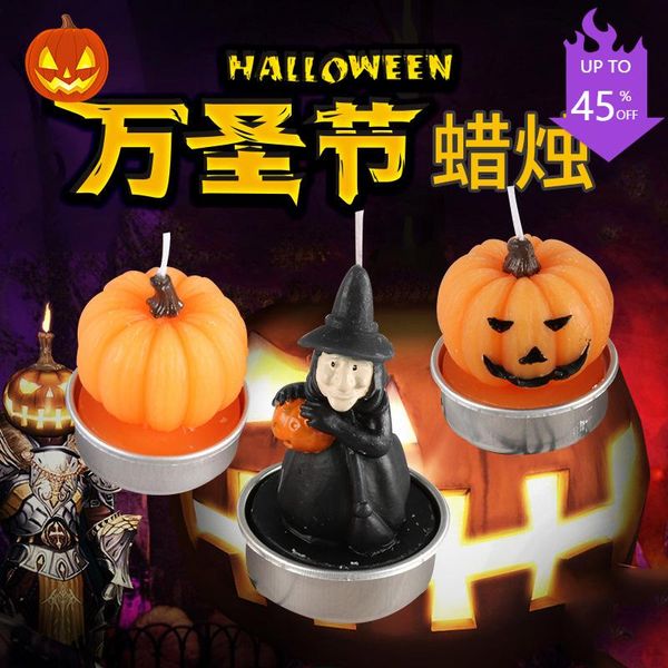 

candles 6pcs/set pumpkin candle halloween decoration creative party witch art ornaments gifts