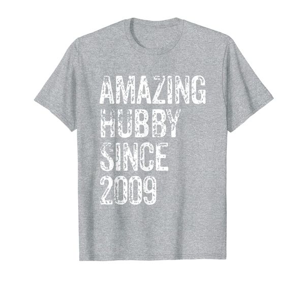 

amazing hubby 2009 10 years wedding anniversary t-shirt, White;black