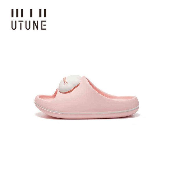 

utune cute slippers for boys girls summer kids beach shoes slides baby toddler soft indoor children slippers bathroom sandals 211119, Black;grey