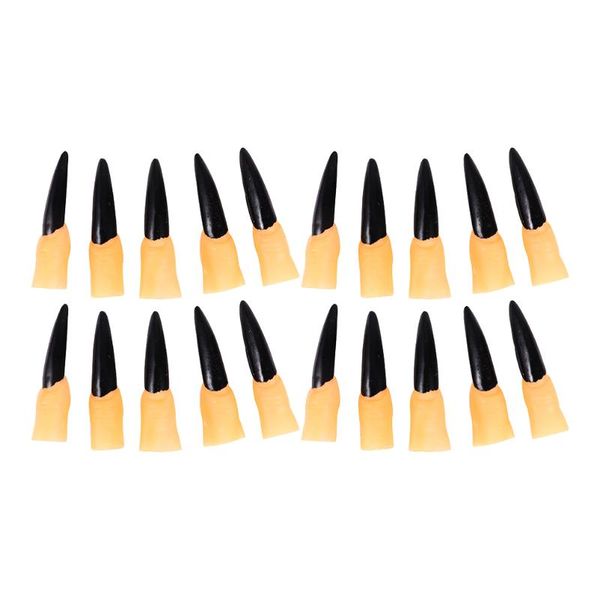 

party favor 50pcs zombie fake fingers nail cover spooky scary nails (black)