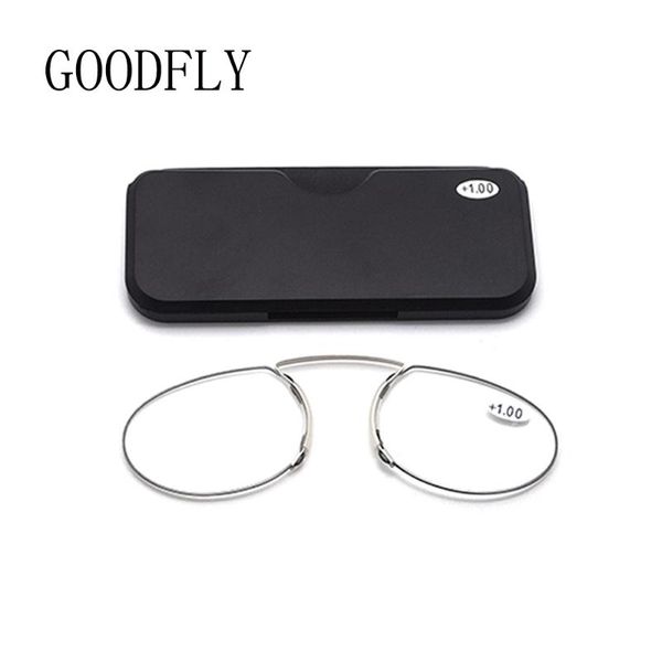 

sunglasses mini reading glasses men women nose clip reader blue light blocking portable wallet presbyopic eyeglasses with case eyewear 2021, White;black