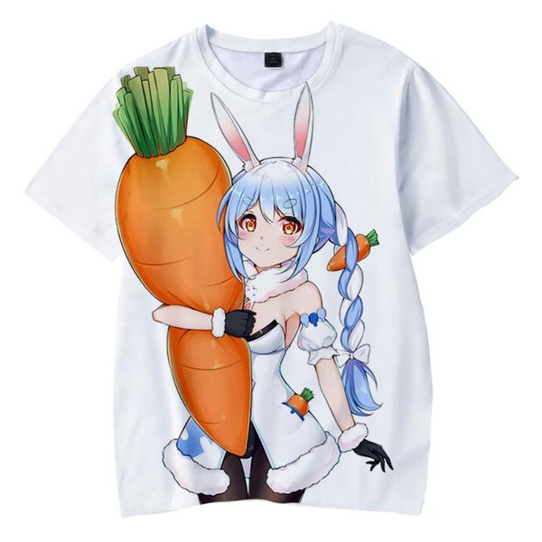 

men's t-shirts 2021 fashion cute girl 3d tee usada pekora summer t-shirt o-neck casual clothes tshirt adult/kids short sleeve tees, White;black