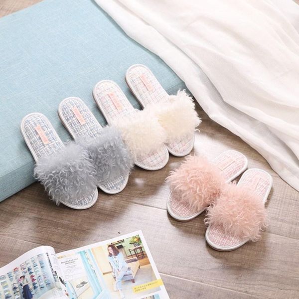 

plush women's cotton slippers home indoor non-slip comfortable four seasons high-quality shoes, Black
