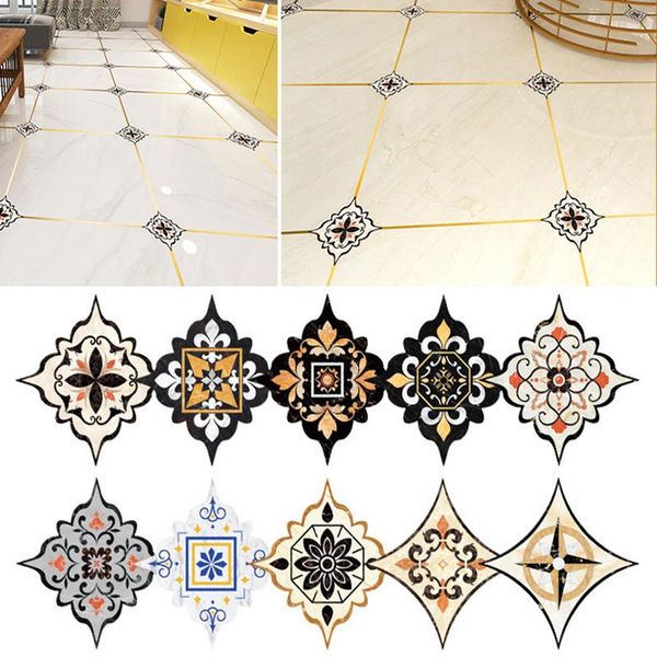 

wall stickers waterproof wear-resistant pvc ceramic tile self adhesive sticker removable diagonal floor home decor