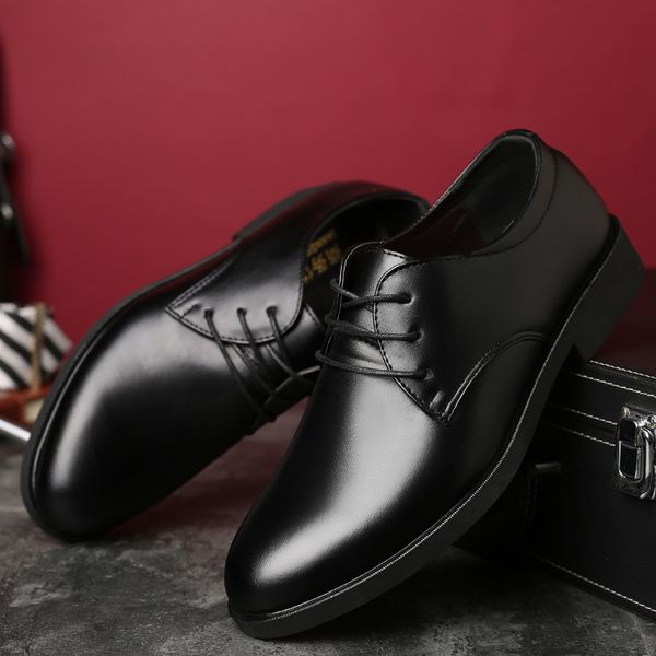 

2021 busins leather shoes men's formal casual korean youth, Black