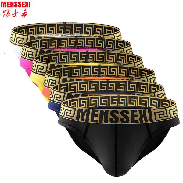 

new men's super soft ice silk triangle underwear, Black;white