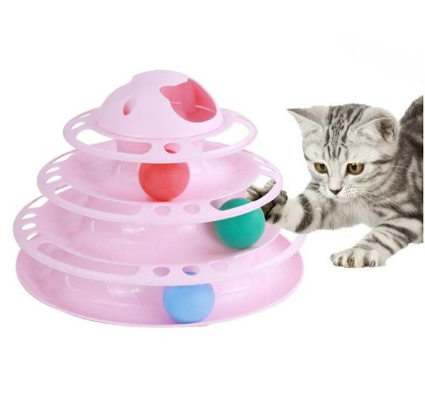 

cat toys product non-slip base 4 levels spinning disk with balls toy