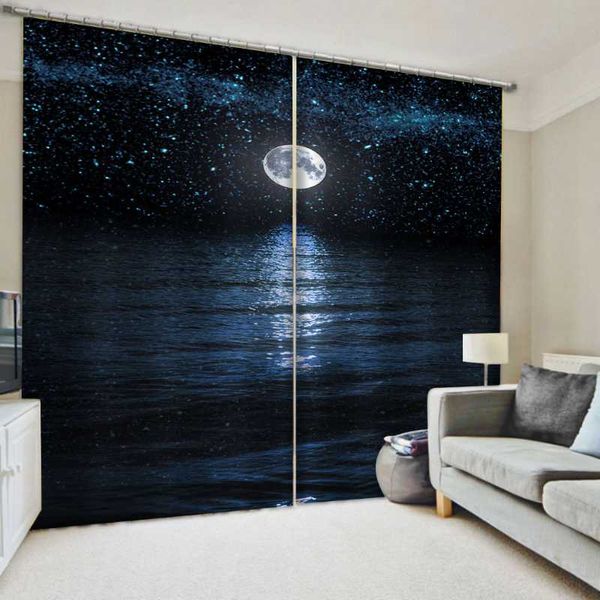 

curtain & drapes custom blue sky moon curtains 3d blackout living room bedroom el window