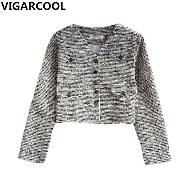 

women's jackets hepburn style ladies temperament woven short v-neck jacket women autumn 2021 long-sleeved striped mature wind female, Black;brown
