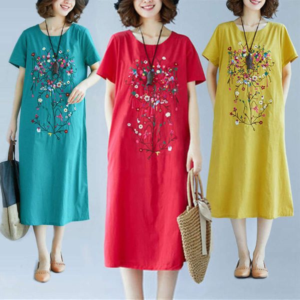 

chinese large print loose fitting dress women's spring style, Black;gray