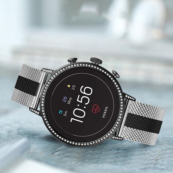 

watch bands mesh stainless steel watchband 18mm for women's gen 4 venture hr / 3 q sport band wrist strap, Black;brown